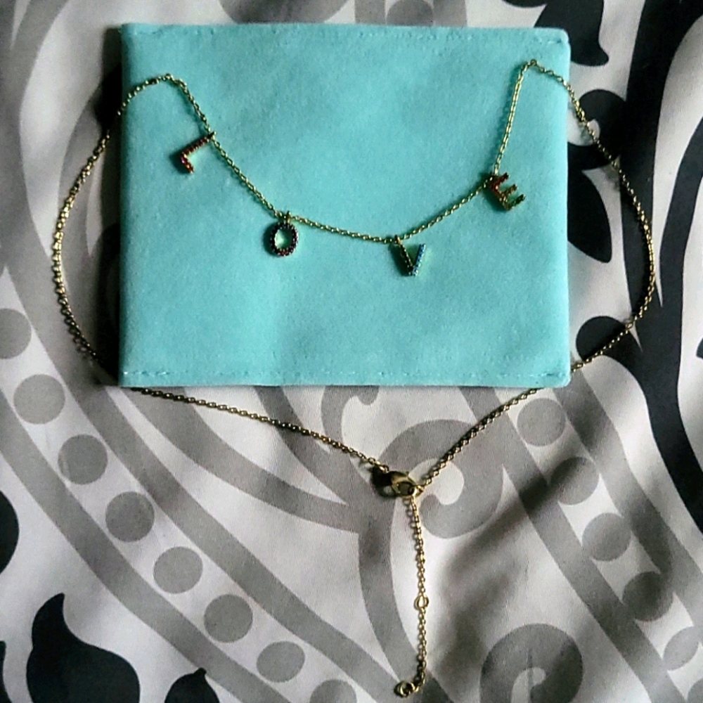 LOVE Gold Rainbow Necklace - Picture 3 of 5